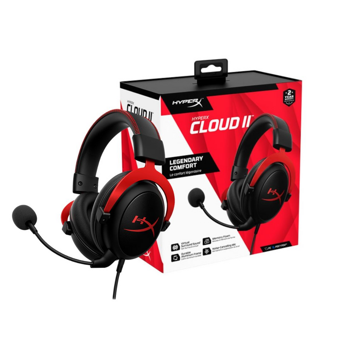 HyperX Cloud II Wired Gaming Headset - Black/Red (New & Sealed)