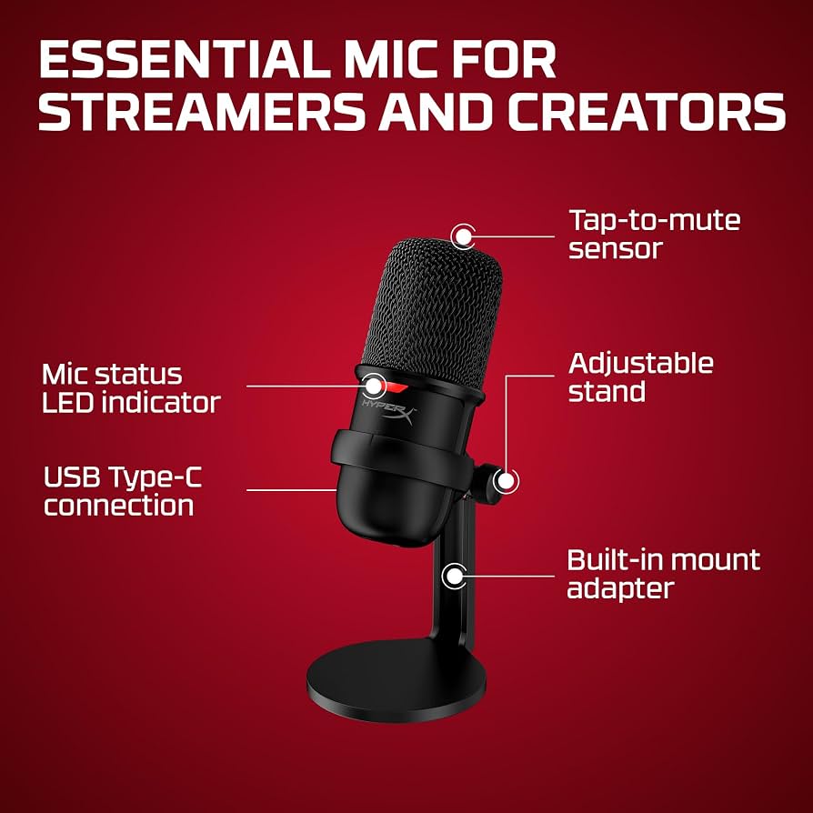 HyperX SoloCast Mic - USB Condenser Microphone – Gaming & Streaming | Brand New Sealed