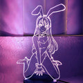 Bunny Girl Waifu Mai Sakurajina Original 3D Anime Night Light Lamp LED