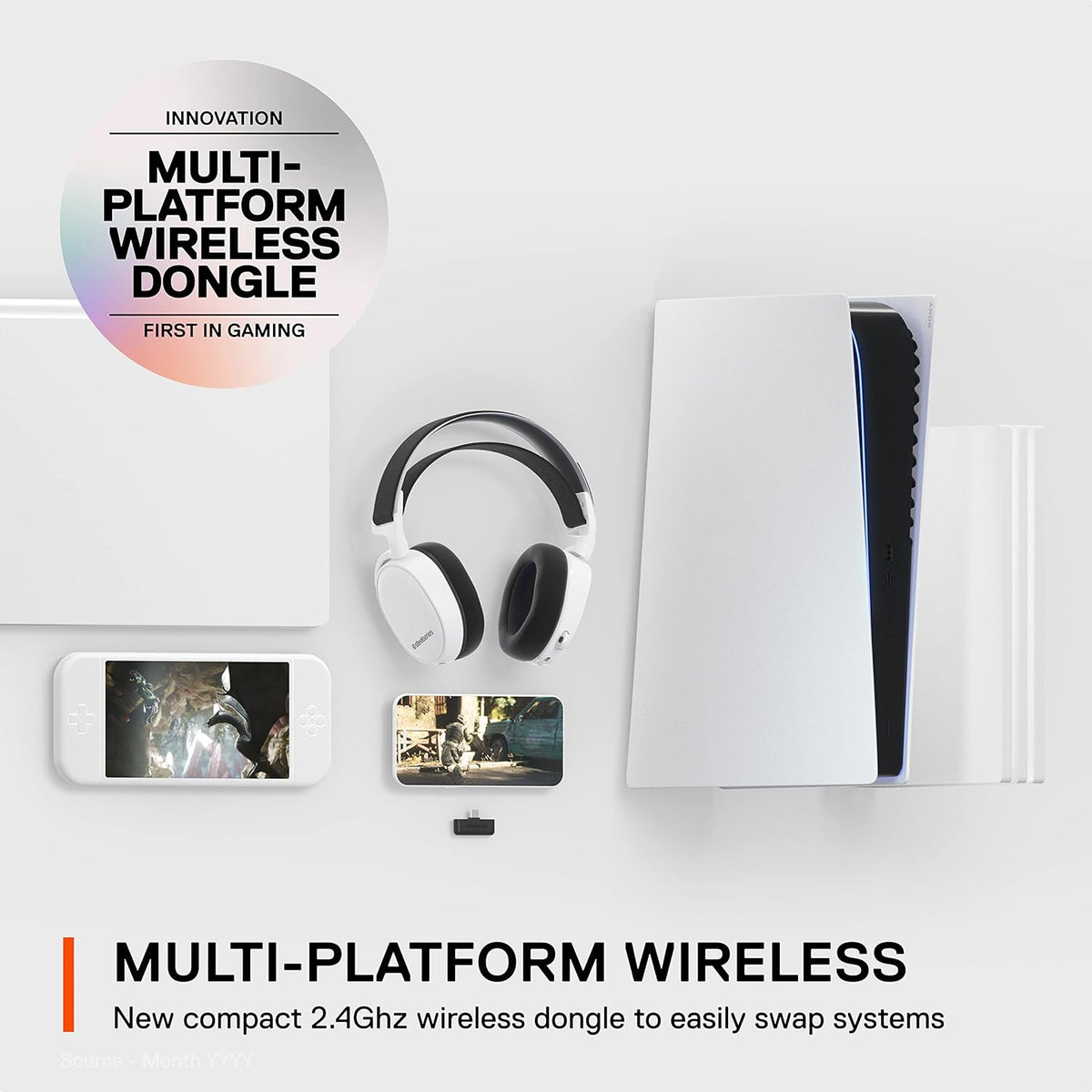 SteelSeries Arctis 7+ Wireless Gaming Headset - White