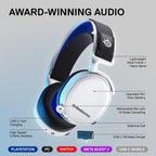 SteelSeries Arctis 7P+ Wireless Gaming Headset (PlayStation) - White