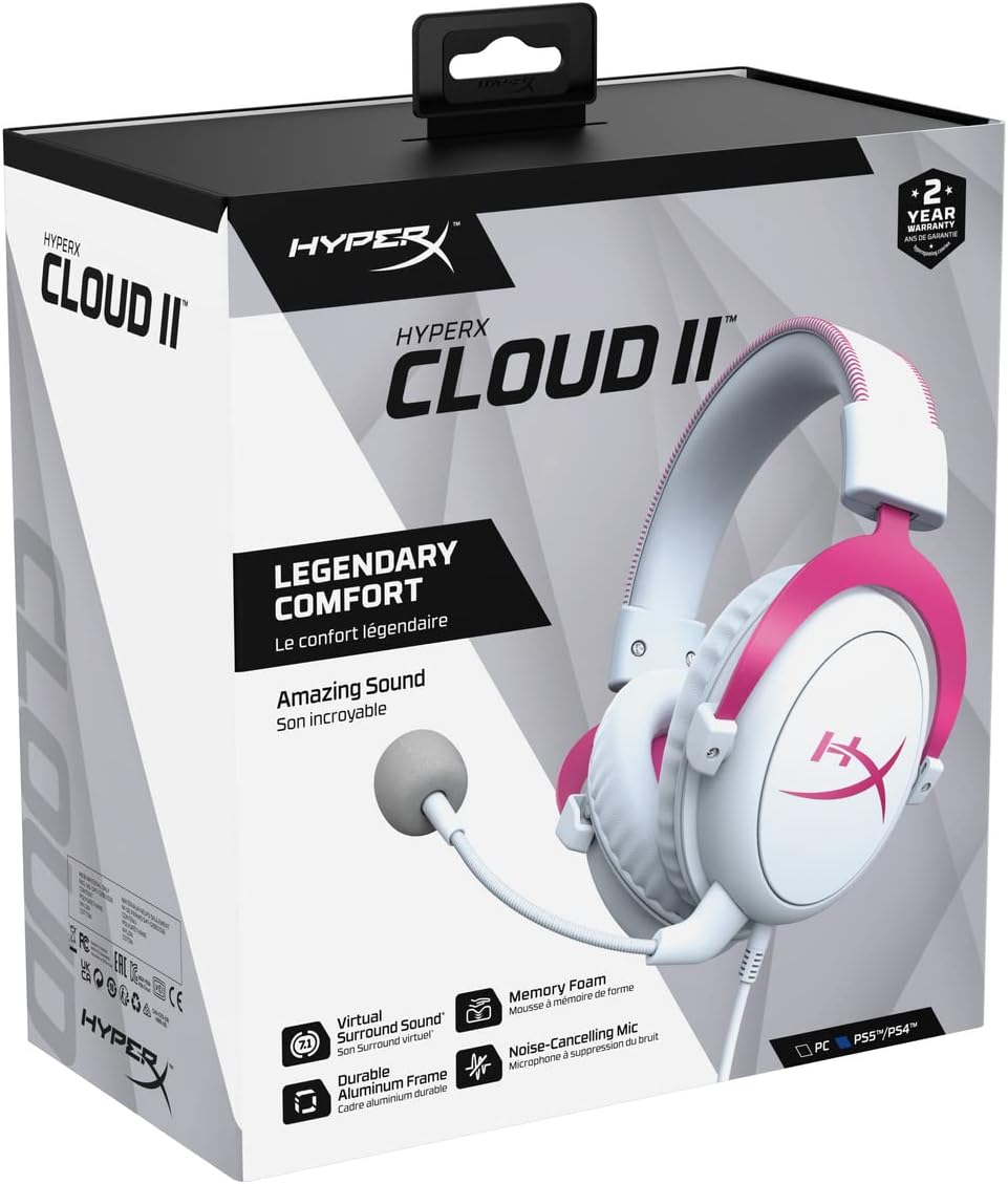 HyperX Cloud II Wired Gaming Headset- White