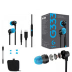 Logitech G333 In-Ear Gaming Earphones with Dual Drivers - Black