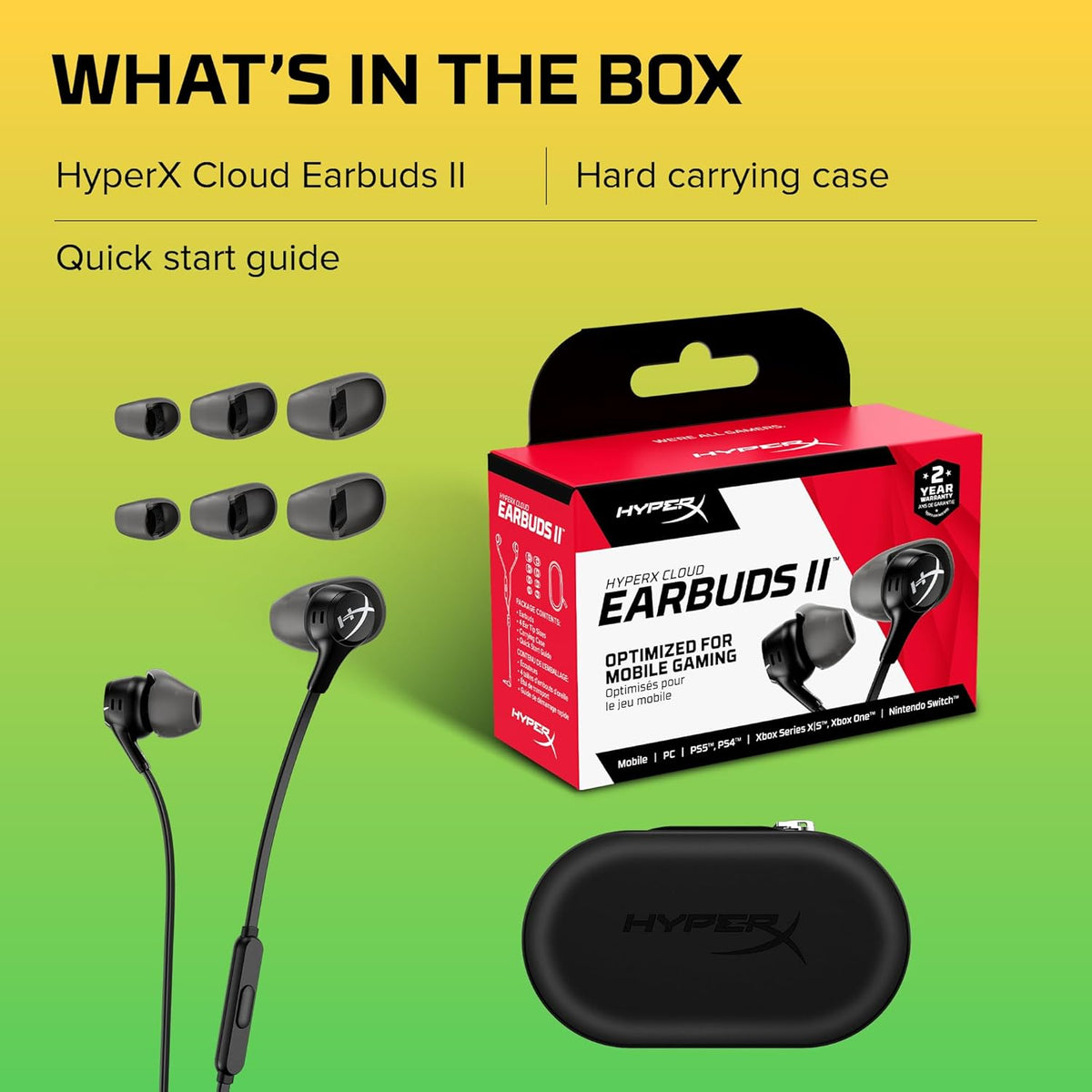 HyperX Cloud Earbuds II Gaming Earbuds - Black