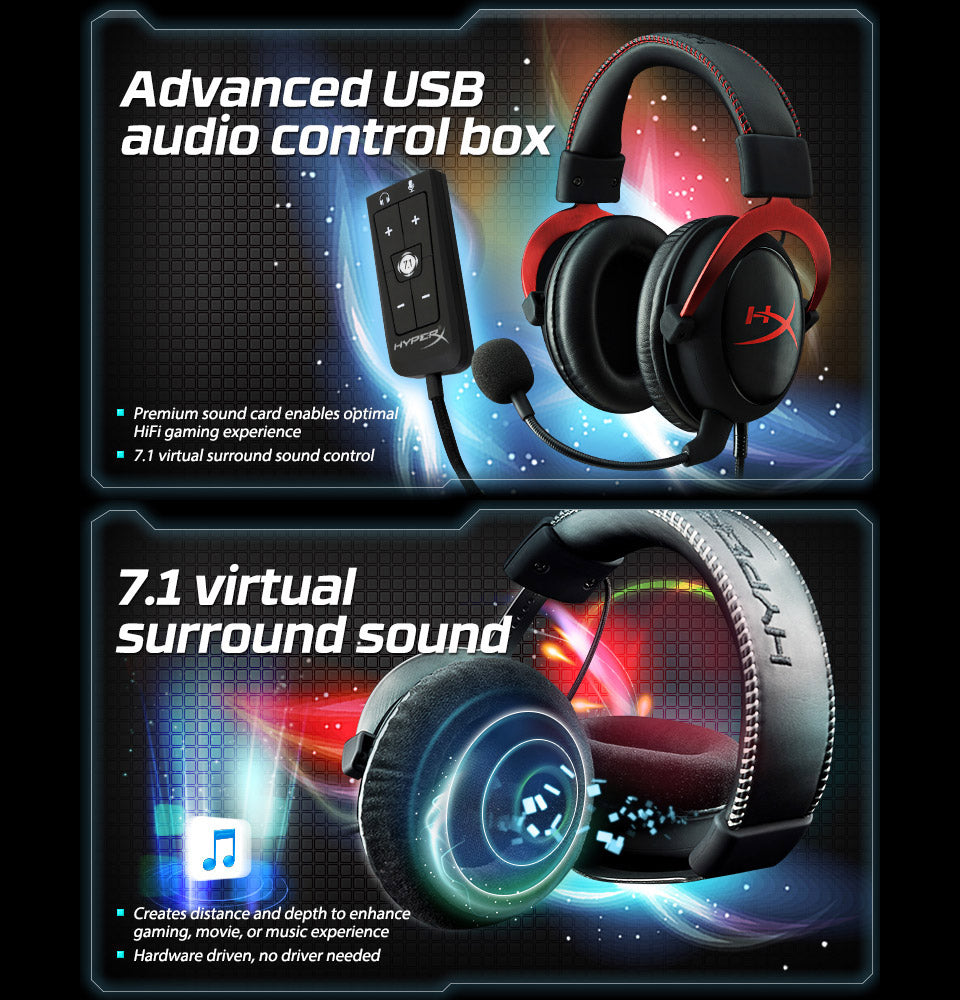 HyperX Cloud II Wired Gaming Headset - Black/Red (New & Sealed)