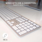 CHERRY KC 6000 SLIM Wired USB Keyboard (Silver/White)