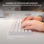 CHERRY KC 6000 SLIM Wired USB Keyboard (Silver/White)