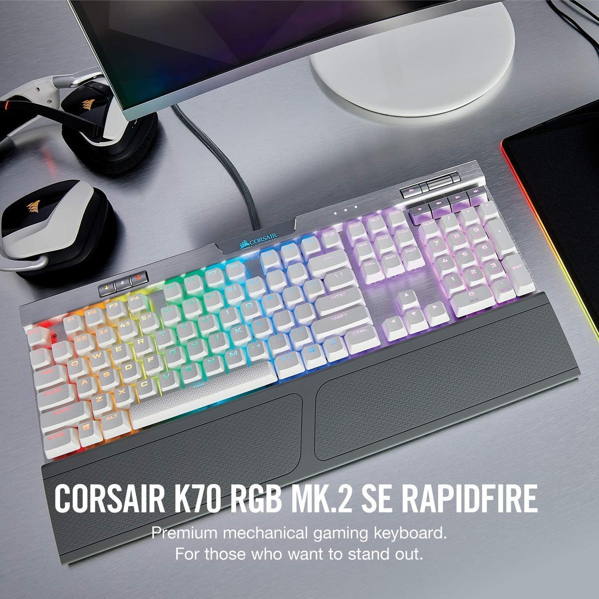 Corsair K70 MK.2 Rapidfire Mechanical Gaming Keyboard (Silver Switch)