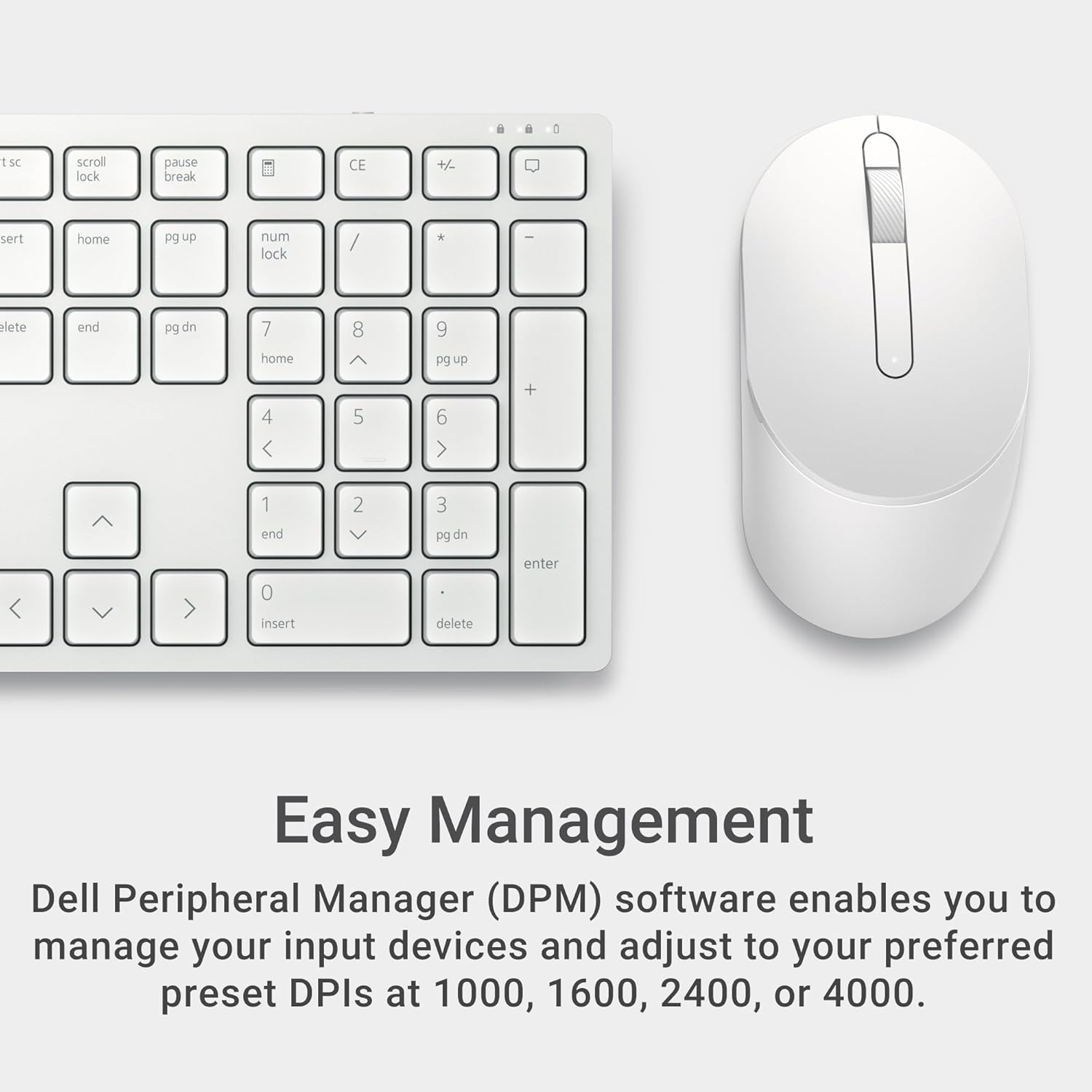 DELL KM5221W Pro Wireless Keyboard & Mouse Combo (White)