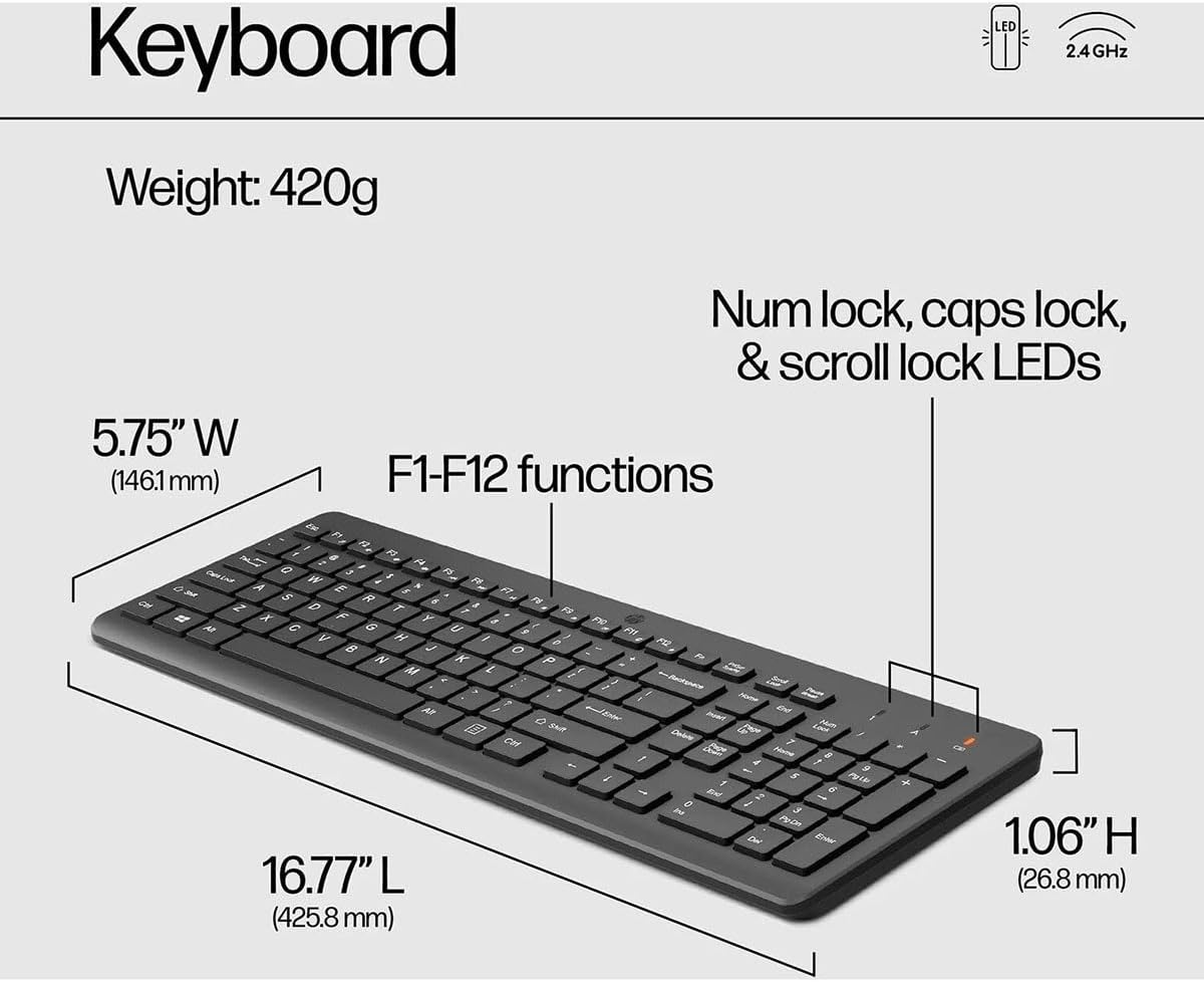 HP 330 Wireless Keyboard & Mouse Combo (European Layout)