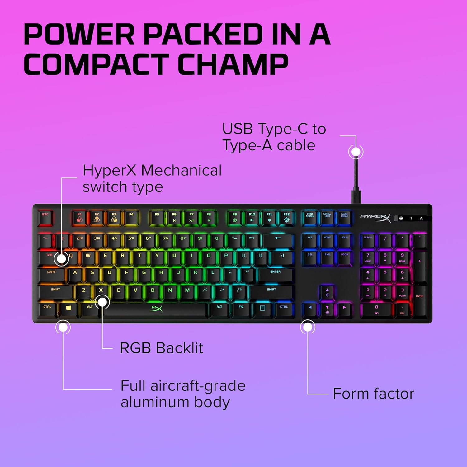 HyperX Alloy Origins Full PBT Mechanical Gaming Keyboard