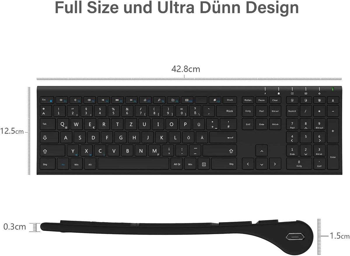 Jelly Office Ultraslim Rechargeable Wireless Keyboard and Mouse Set