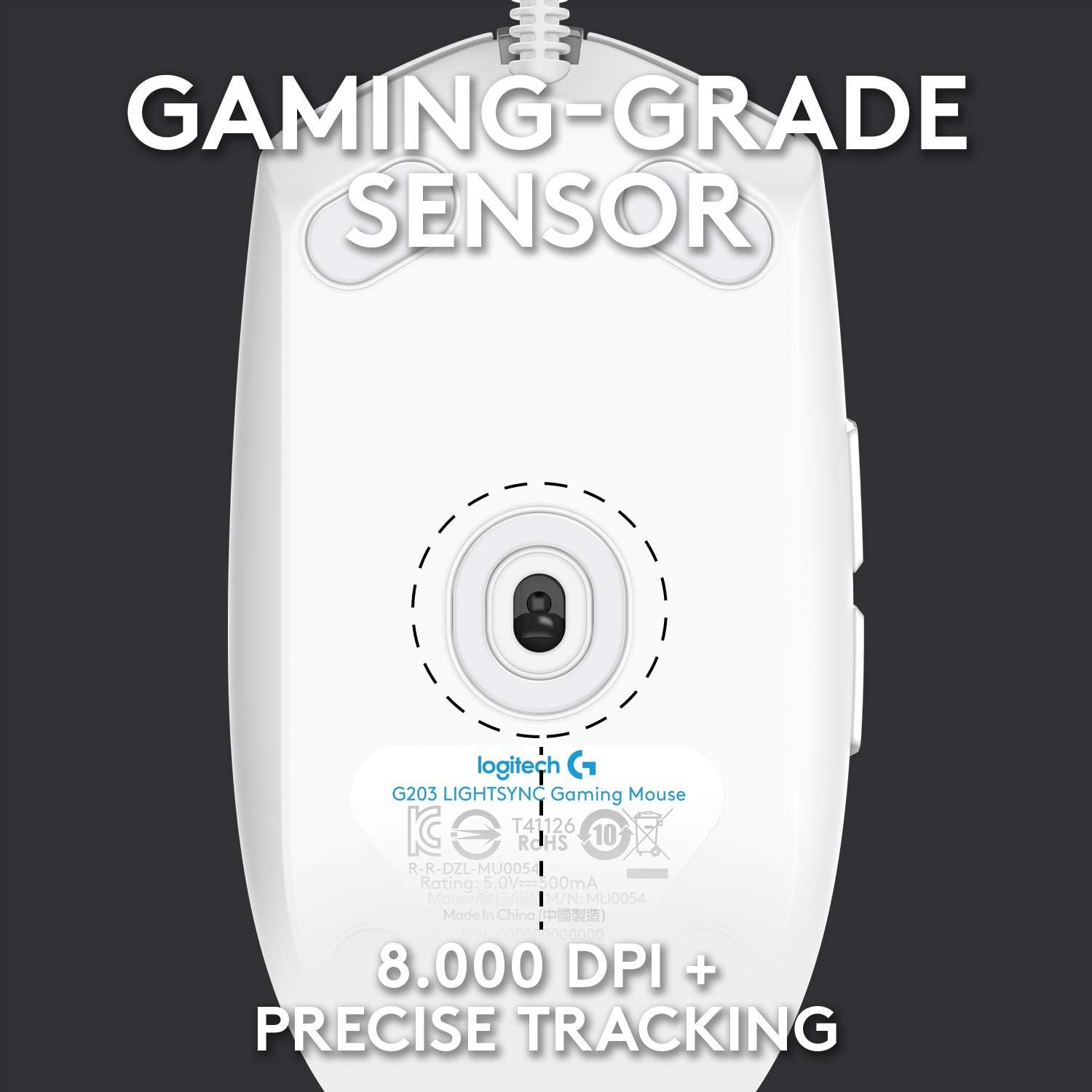 Logitech G203 Gaming Mouse - White