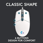 Logitech G203 Gaming Mouse - White