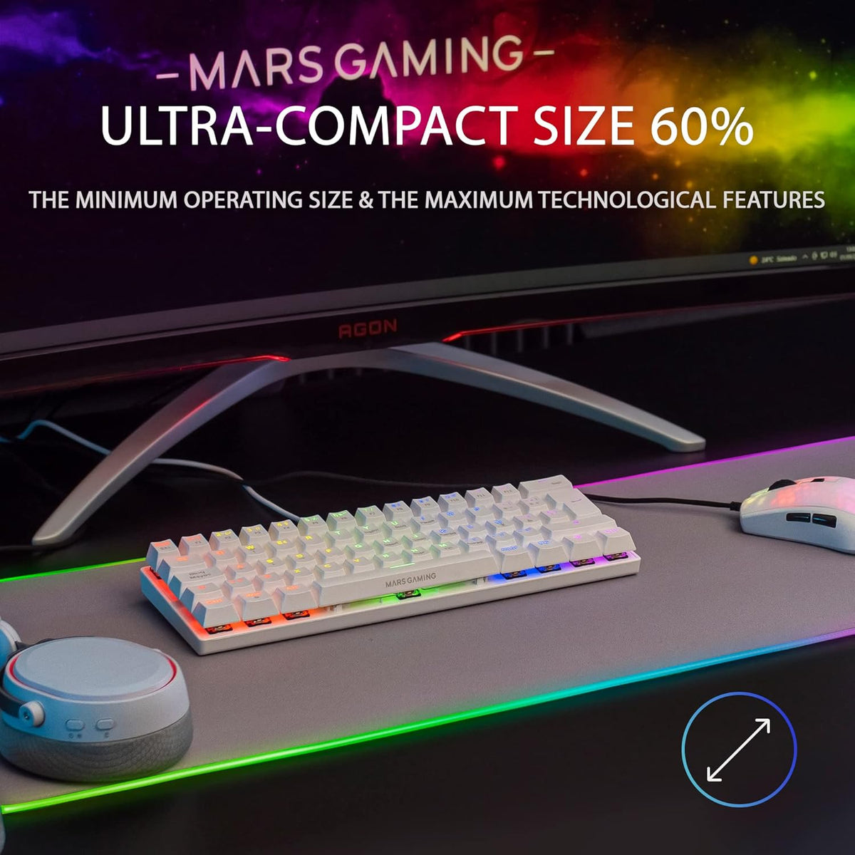 Mars Gaming MK60W 60% Wireless RGB Gaming Keyboard