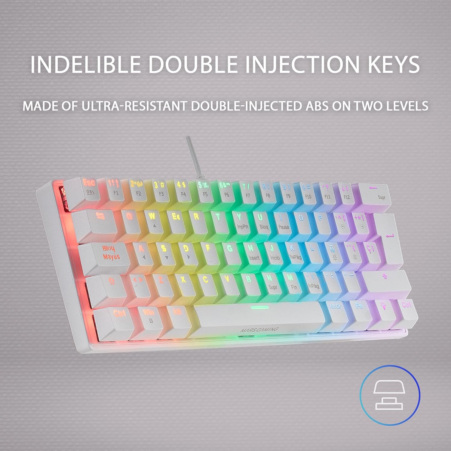 Mars Gaming MK60W 60% Wireless RGB Gaming Keyboard