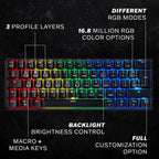 Mizar MZ60 Luna 60% Gaming Keyboard