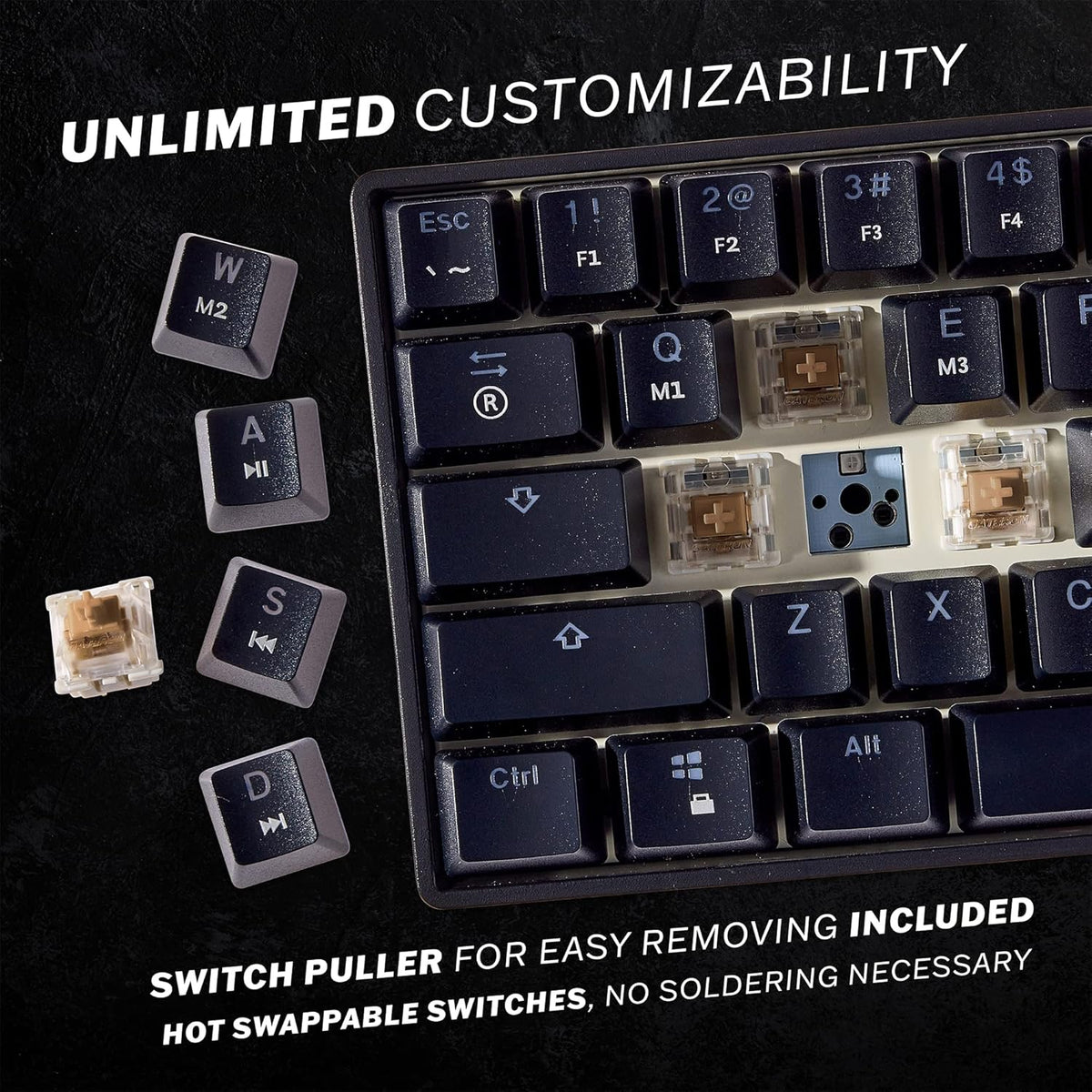 Mizar MZ60 Luna 60% Gaming Keyboard