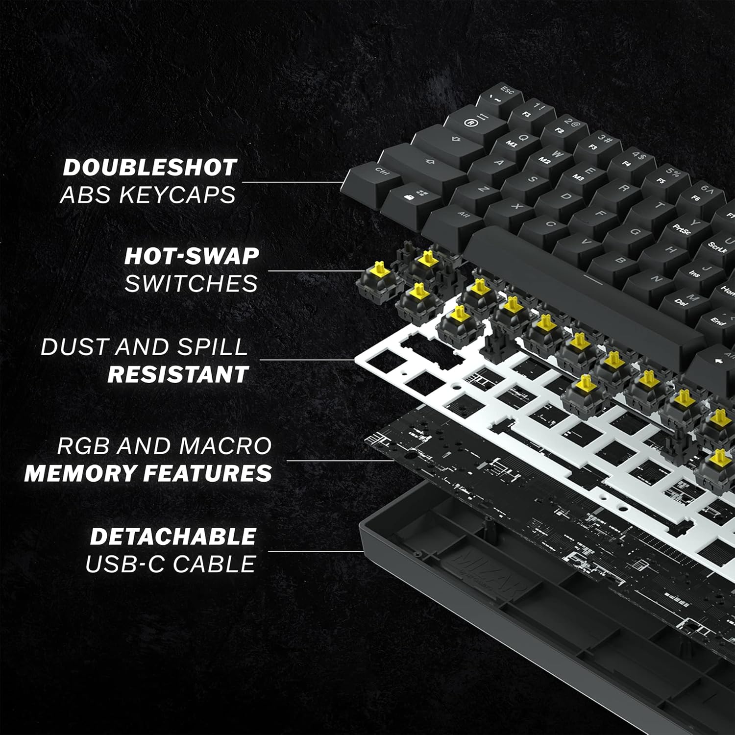 Mizar MZ60 Luna 60% Gaming Keyboard