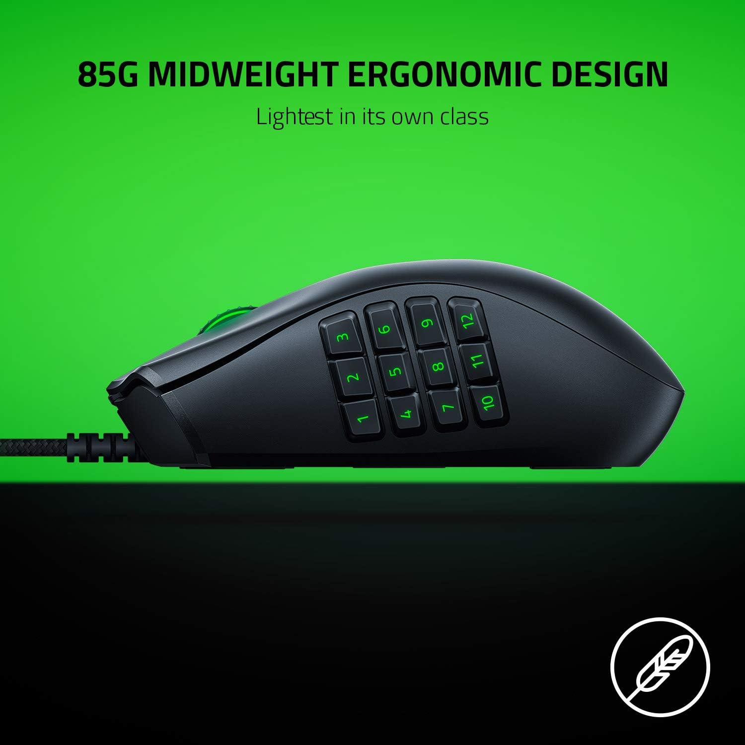 Razer Naga X Lightweight MMO Gaming Mouse with 16 Programmable Buttons
