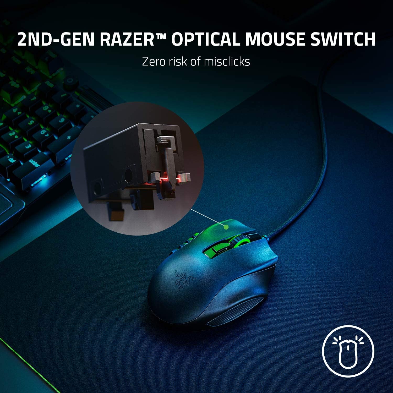 Razer Naga X Lightweight MMO Gaming Mouse with 16 Programmable Buttons