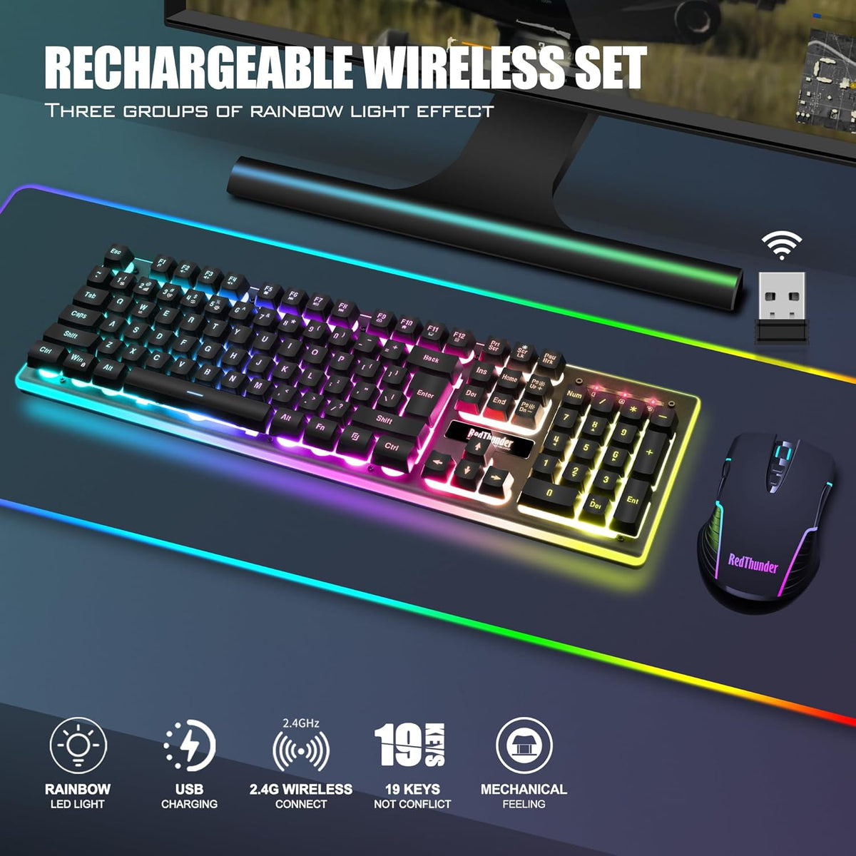 RedThunder K10 Gaming Keyboard and Mouse Combo