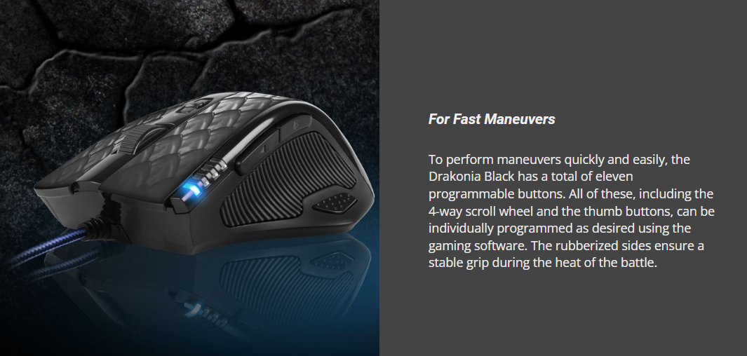 Sharkoon Drakonia Black Gaming Laser Mouse