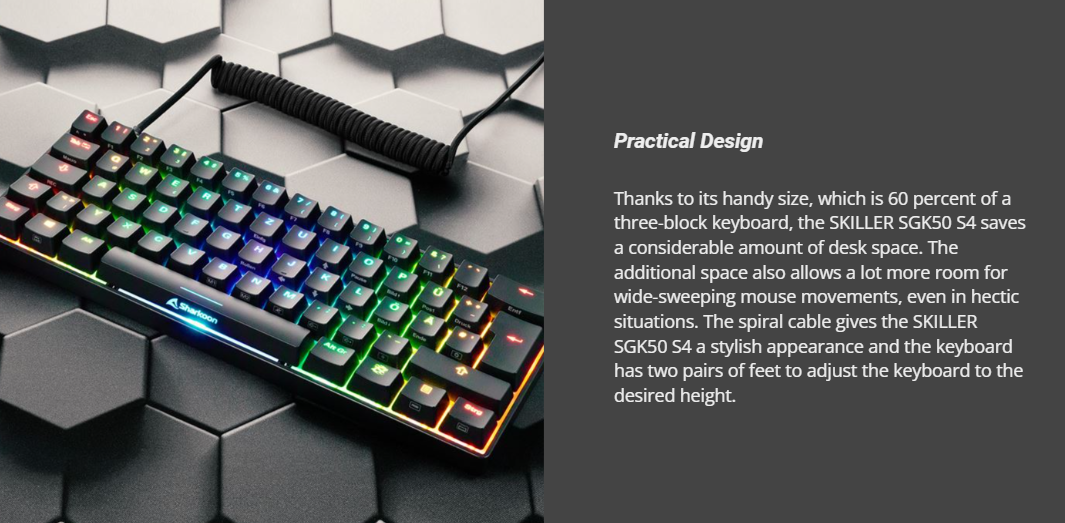 Sharkoon Skiller SGK50 S4 60% RGB Mechanical Keyboard