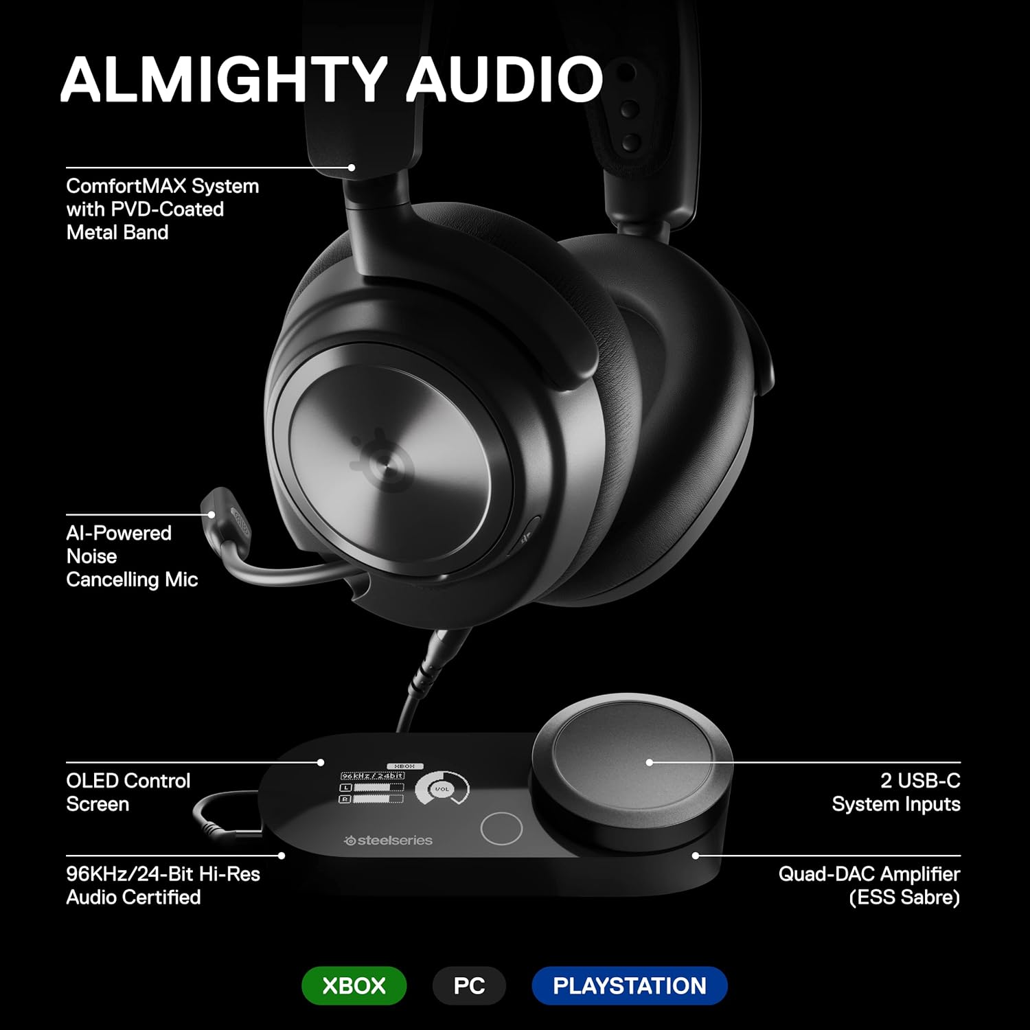 SteelSeries Arctis Nova Pro Wired Gaming Headset - Black