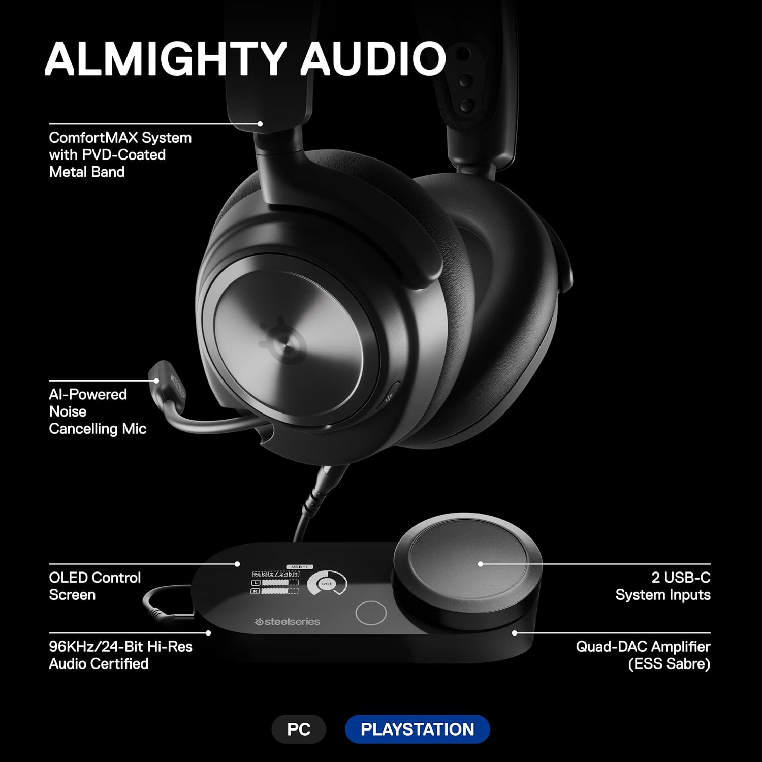 SteelSeries Arctis Nova Pro Wired Gaming Headset - Black