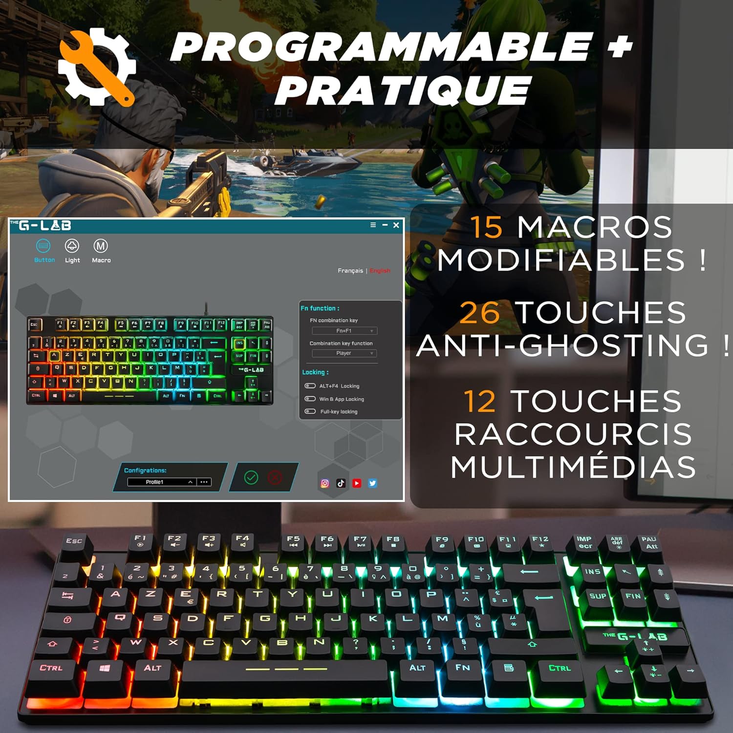 The G-Lab Keyz Cesium TKL Gaming Keyboard
