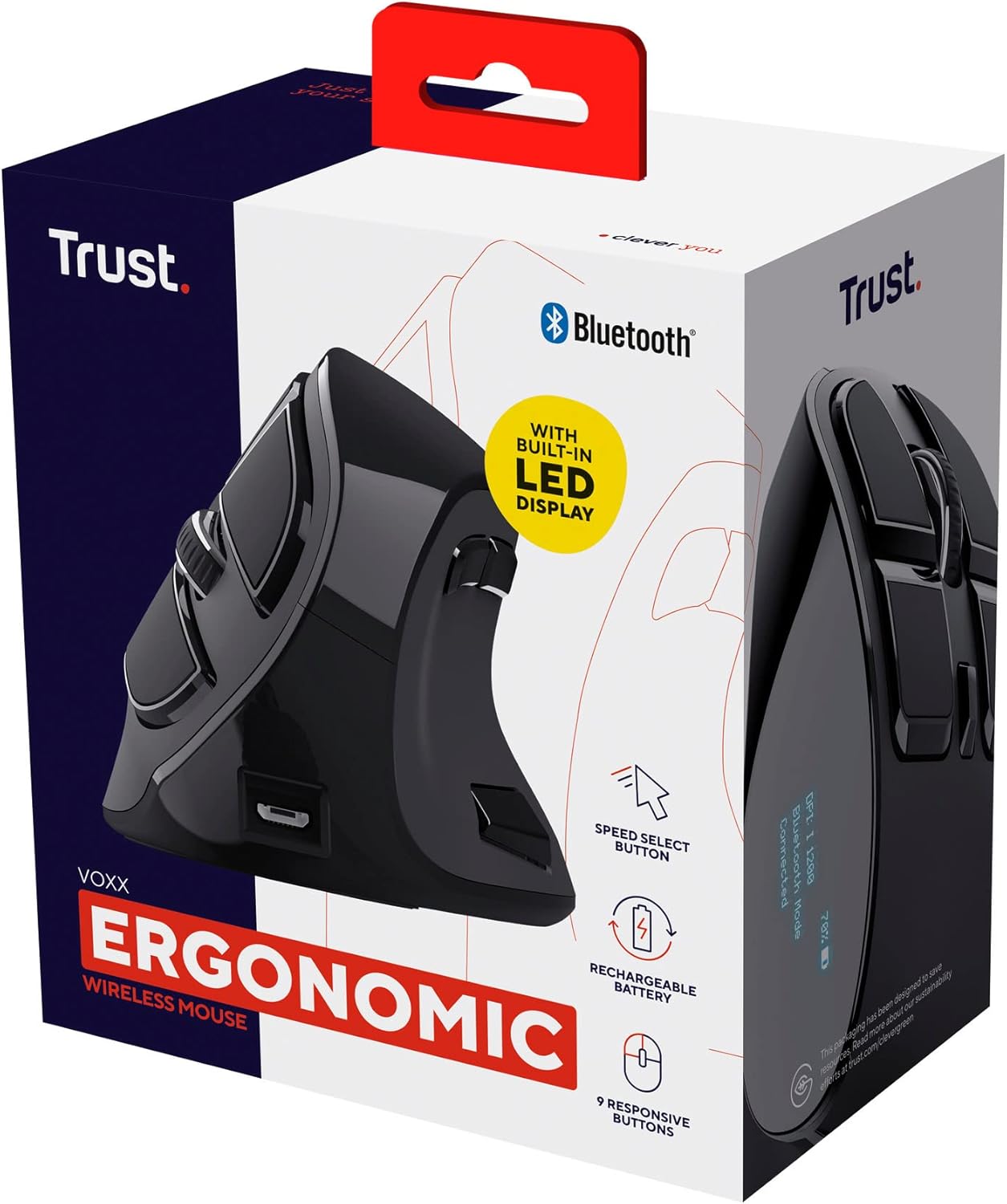 Trust Ergonomic VOXX Wireless Vertical Mouse