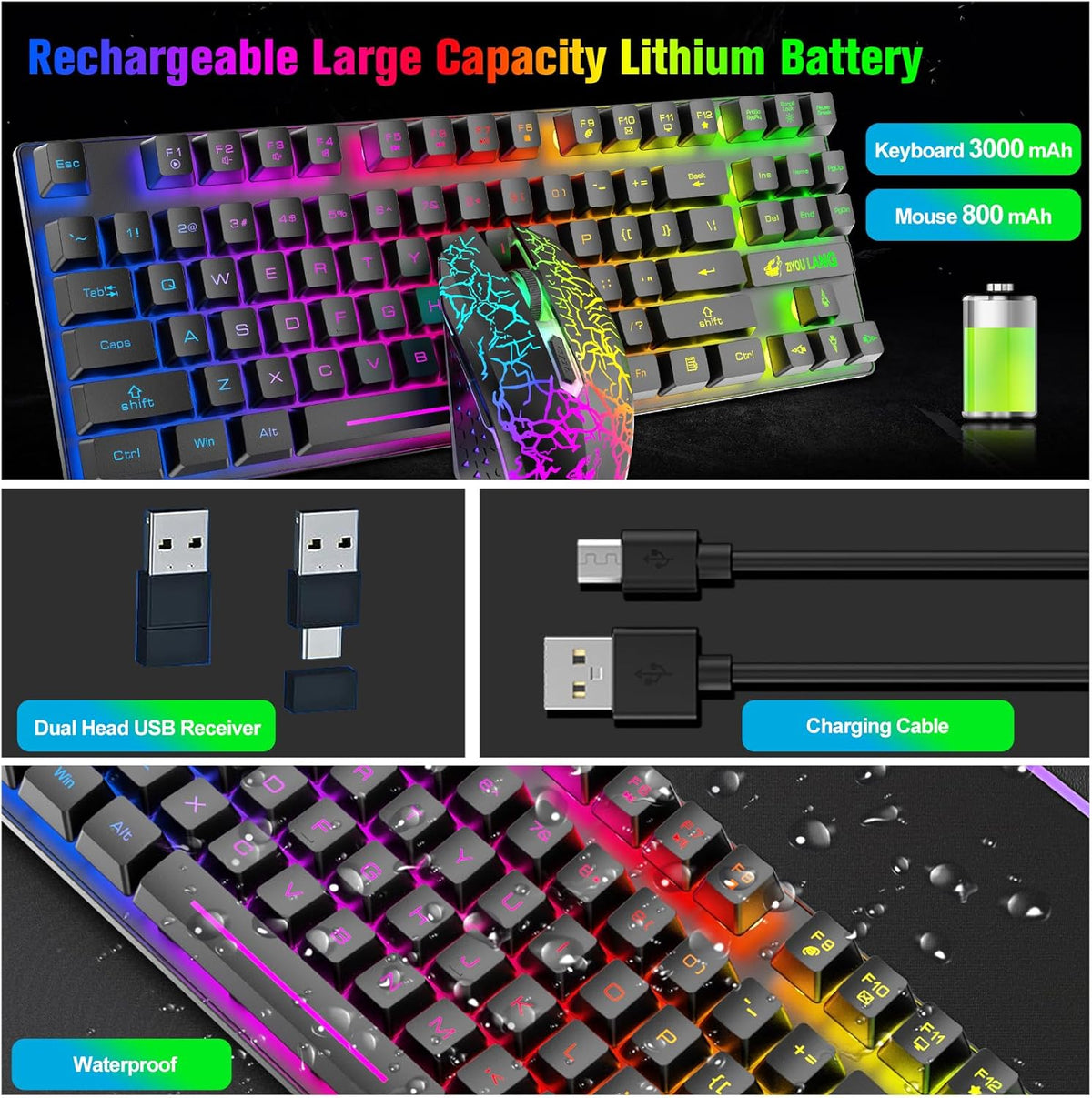 Ziyou Lang T87 Wireless Gaming Combo