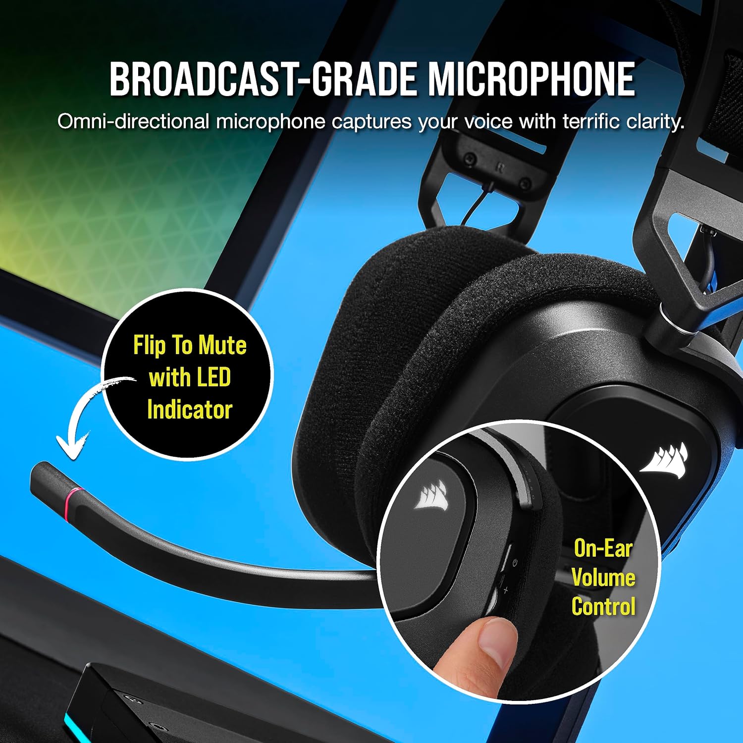 Corsair HS80 RGB Wireless Gaming Headset- Black