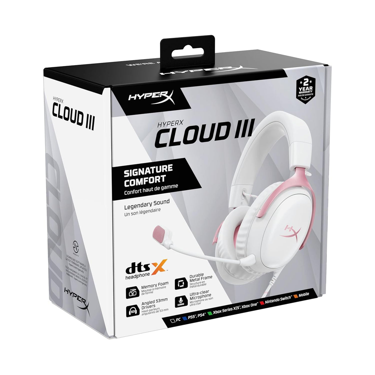 HyperX Cloud III Wired Gaming Headset- White