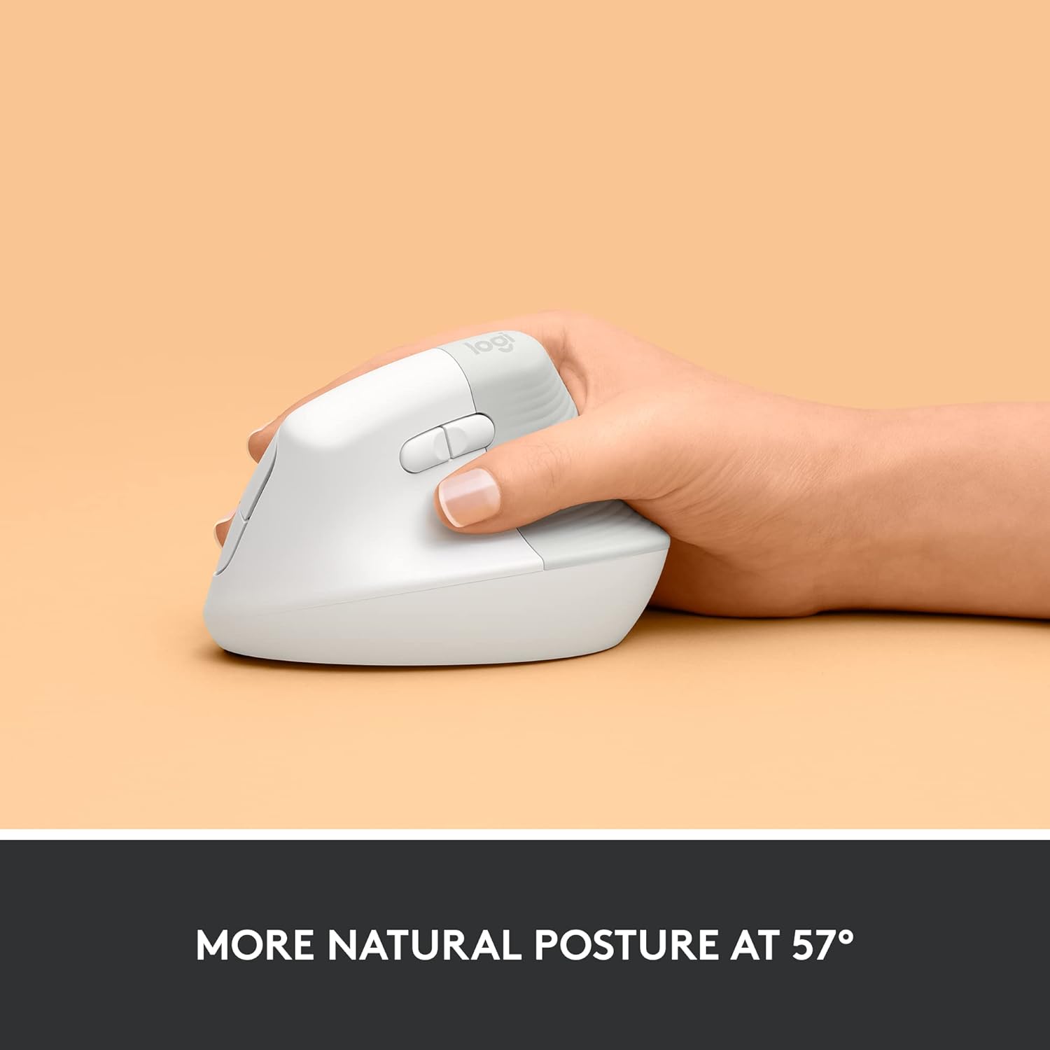 Logitech Lift Wireless Vertical Ergonomic Mouse - White