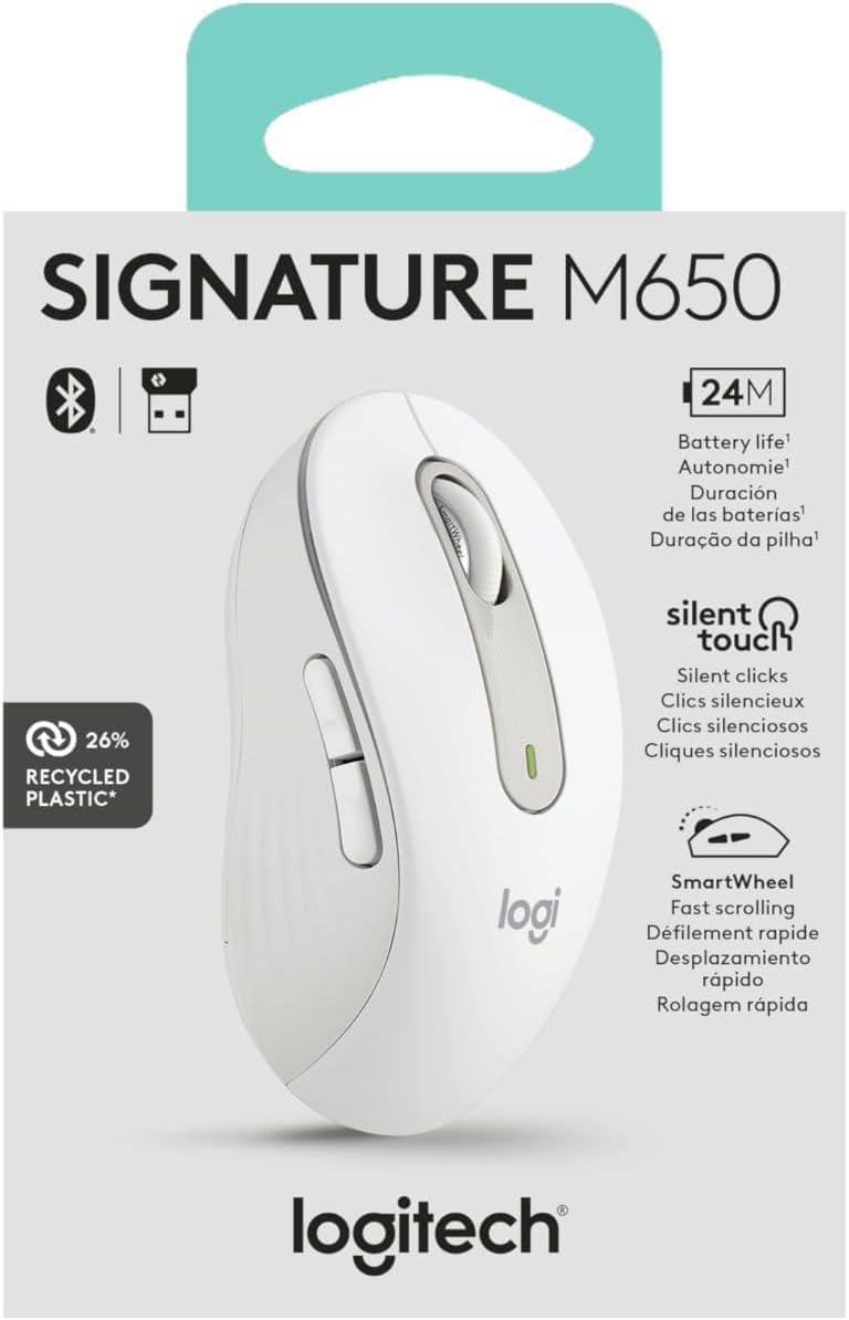 Logitech Signature M650 Wireless Mouse - White