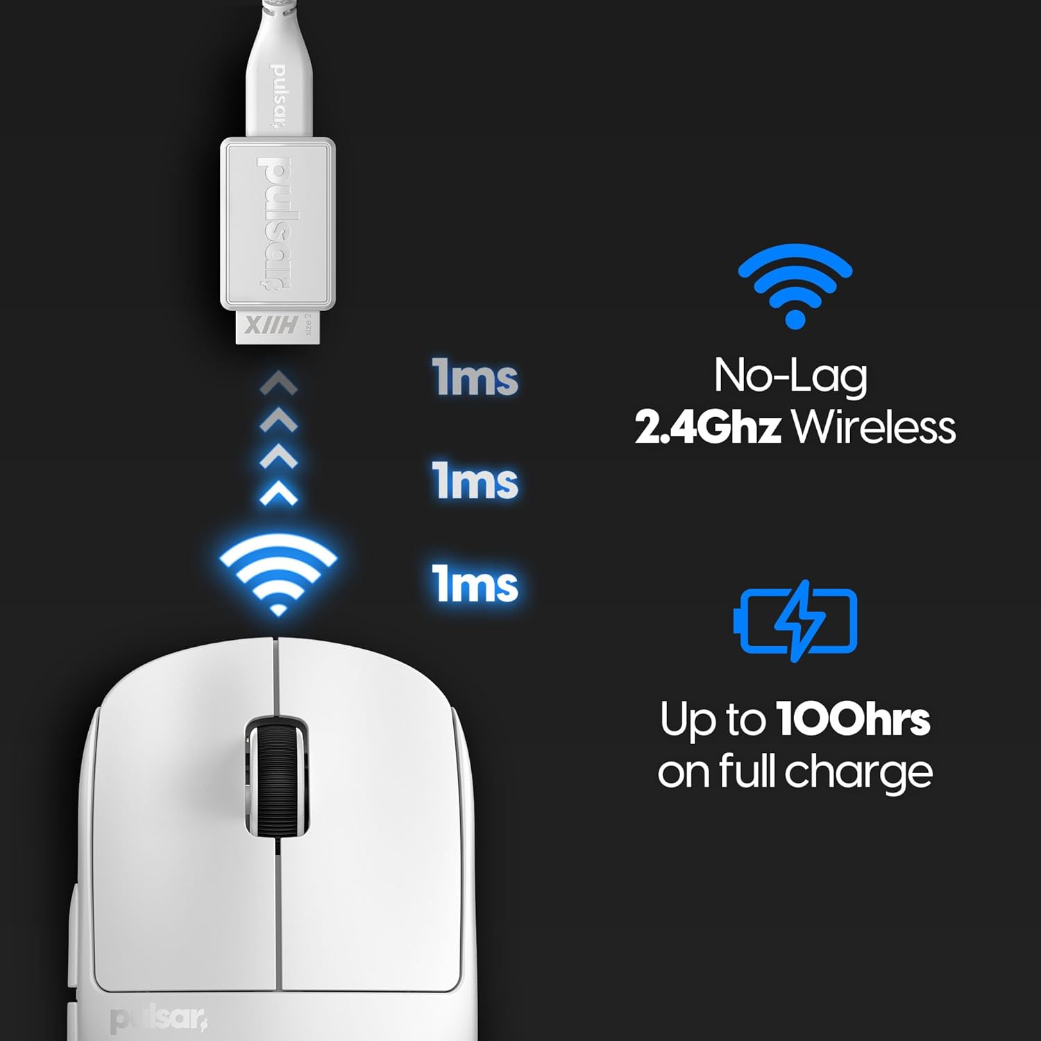 Pulsar X2 Elite Wireless Gaming Mouse- White