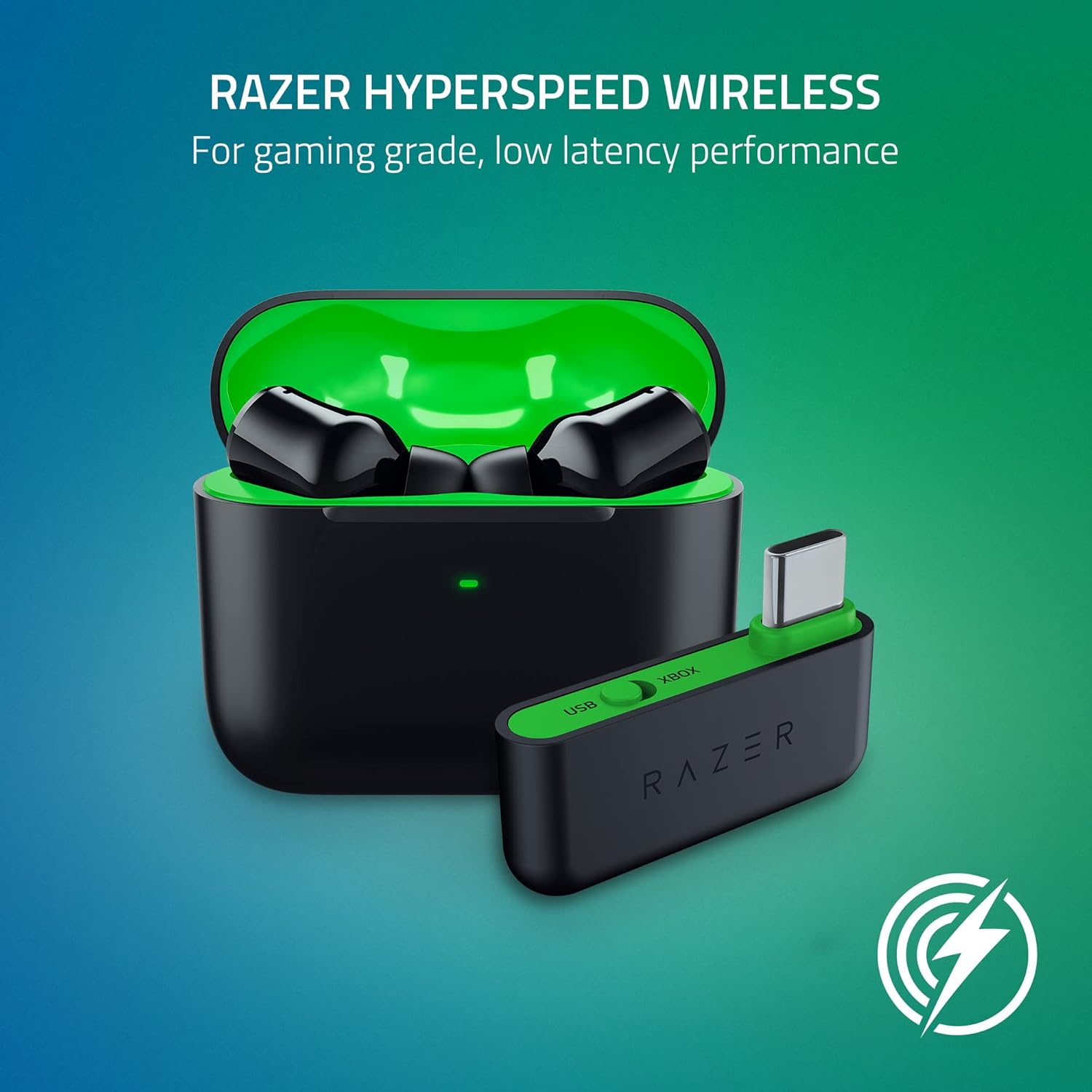 Razer Hammerhead HyperSpeed Wireless Earphones- Xbox Edition