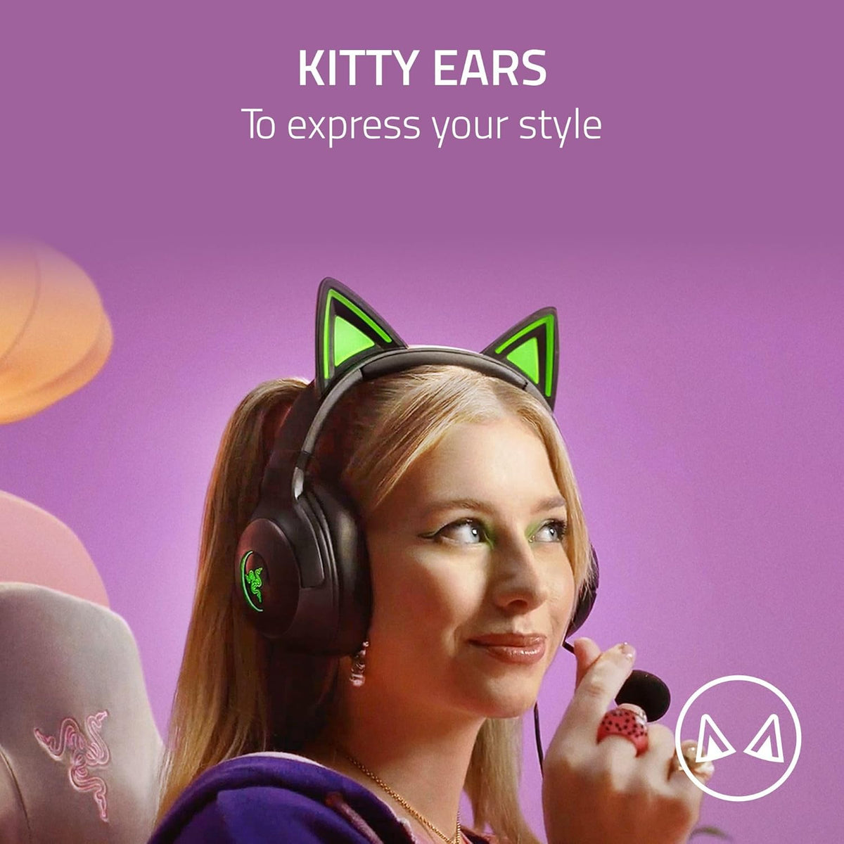 Razer Kraken Kitty Edition Wired Gaming Headset- Black
