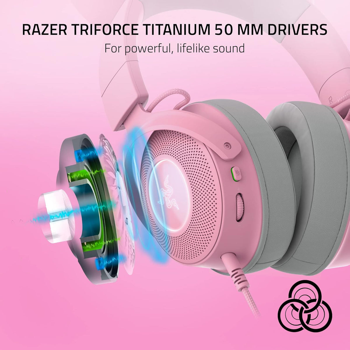 Razer Kraken Kitty Edition Wired Gaming Headset - Pink