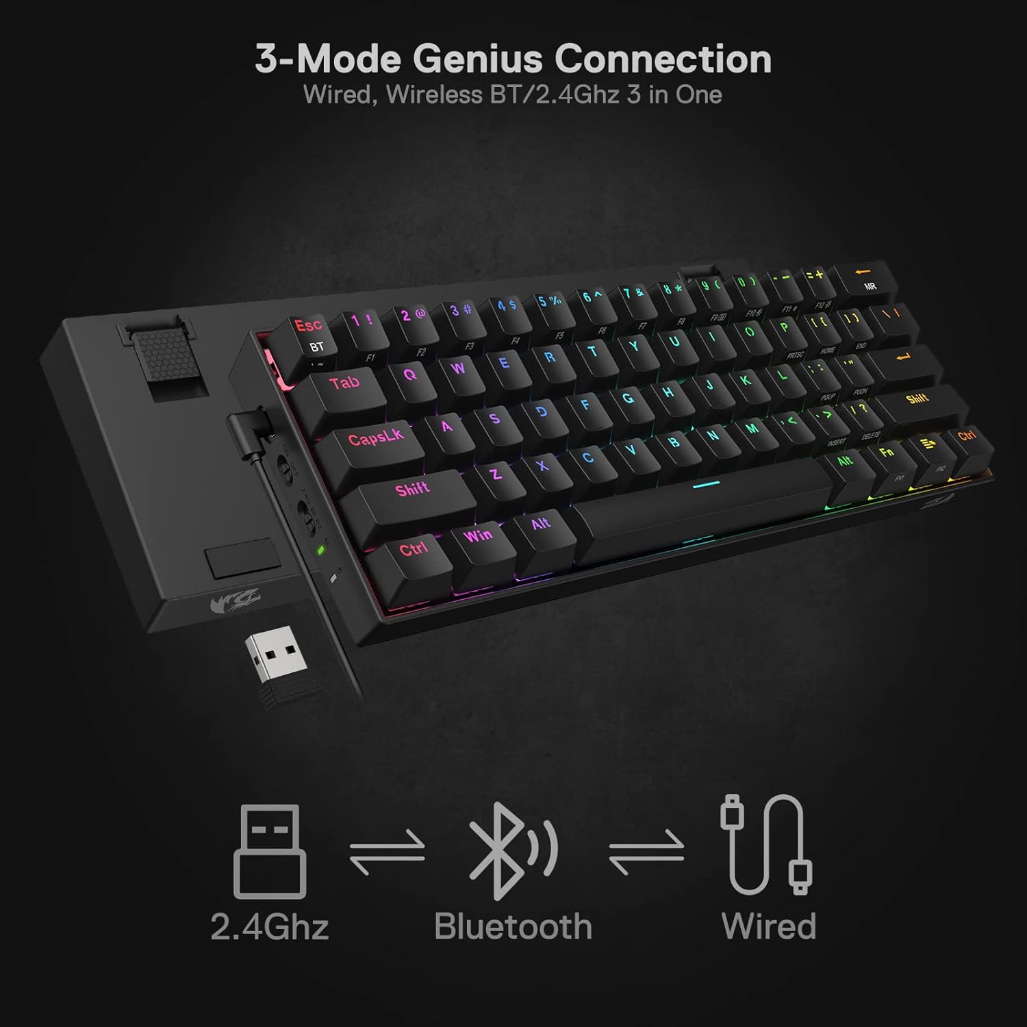 Redragon Dragonic V5.0 RGB Mechanical Gaming Keyboard (Brown Switch)
