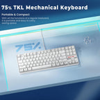 Redragon Kumara TKL Mechanical Gaming Keyboard (Red Switch)- White