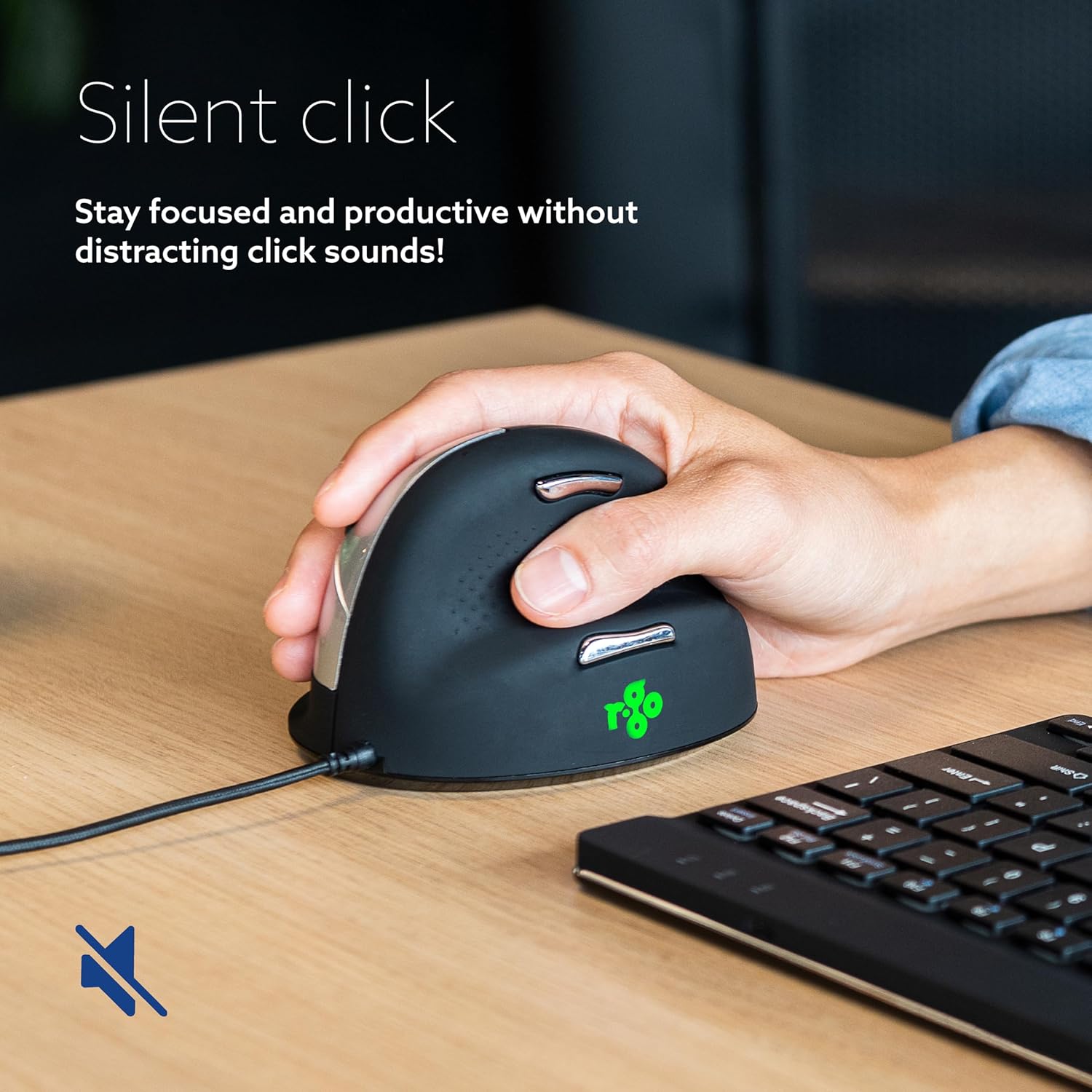 R-Go Tools HE Large Right Wireless Ergonomic Mouse