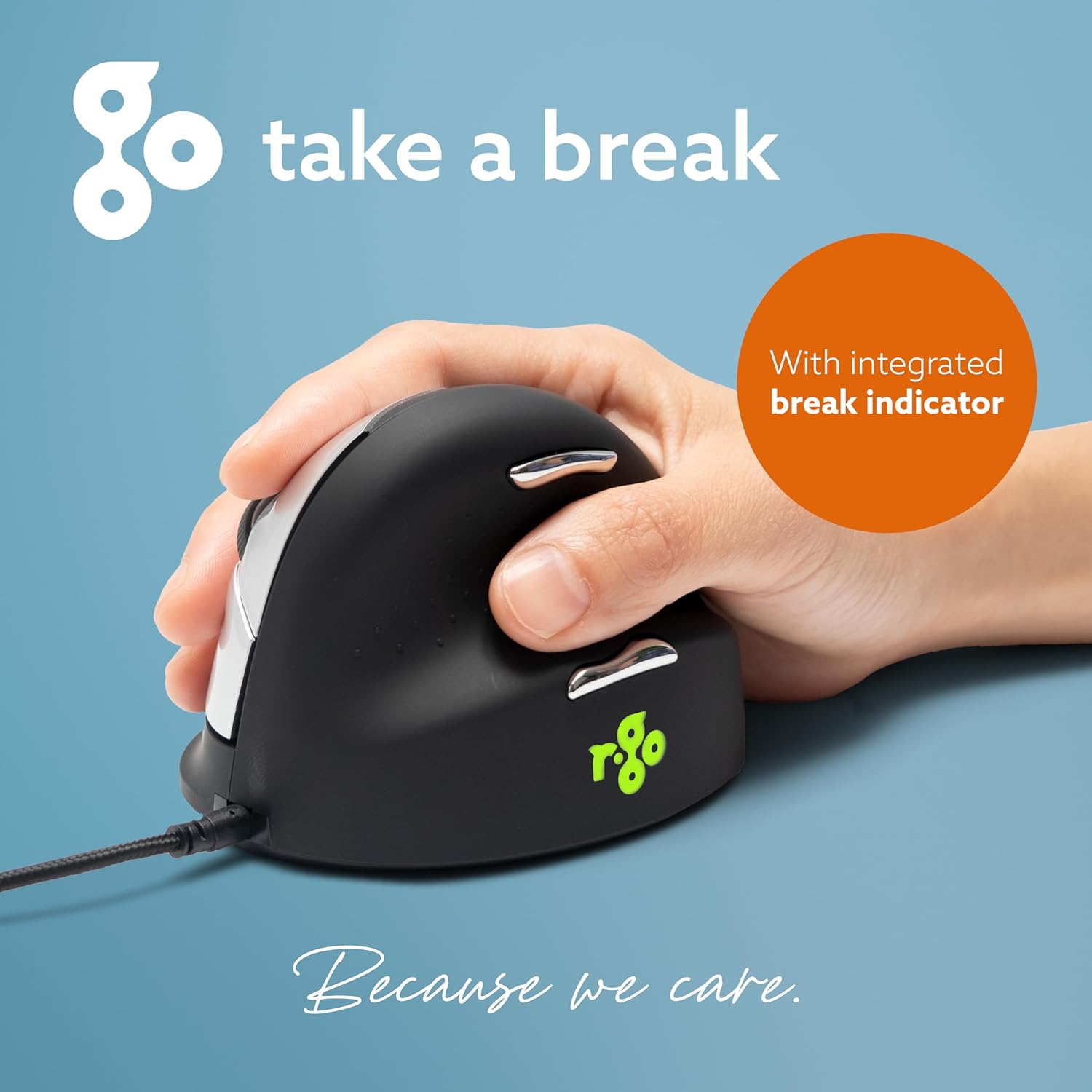 R-Go Tools HE Large Right Wireless Ergonomic Mouse
