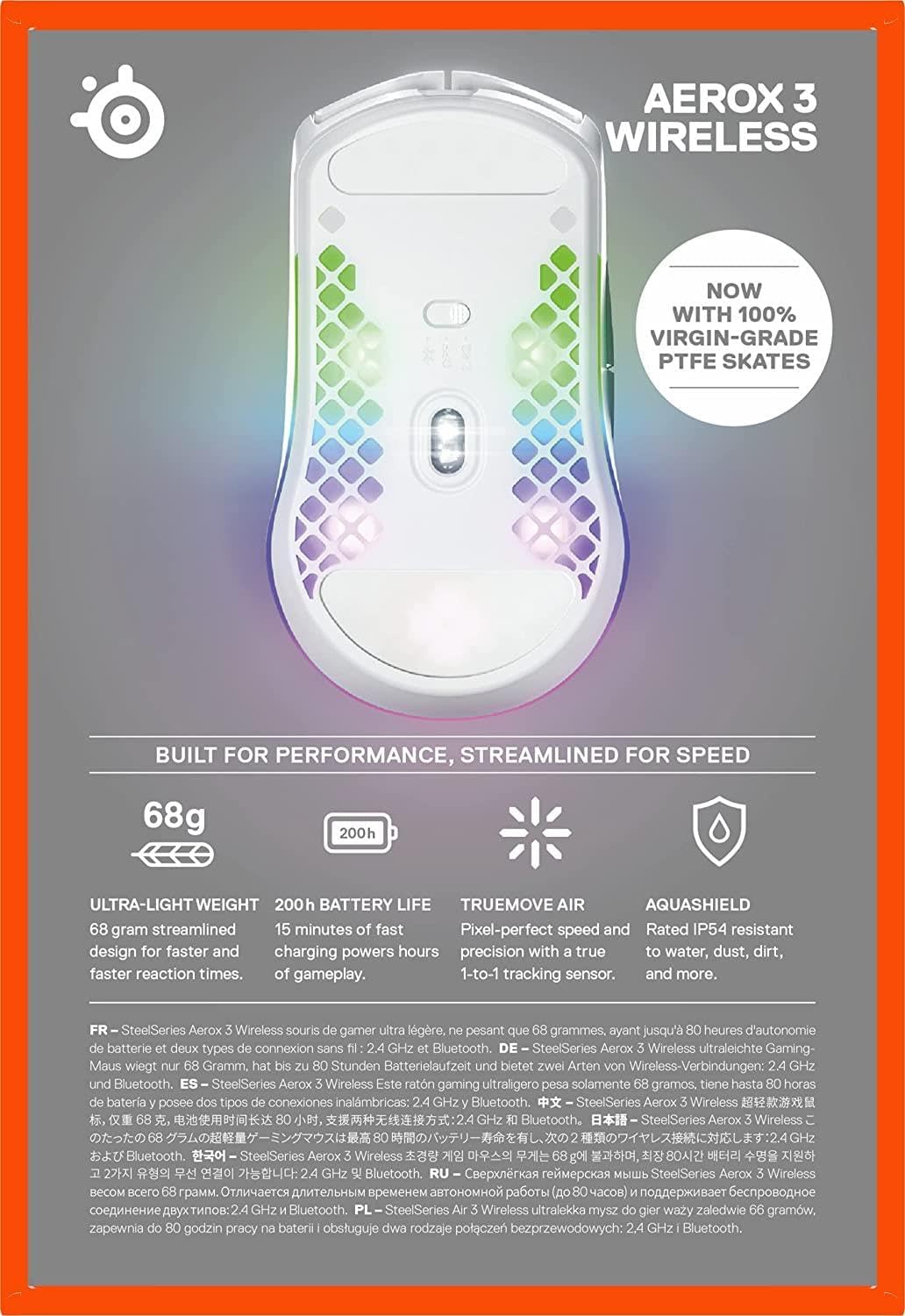 SteelSeries Aerox 3 Wireless Gaming Mouse- White