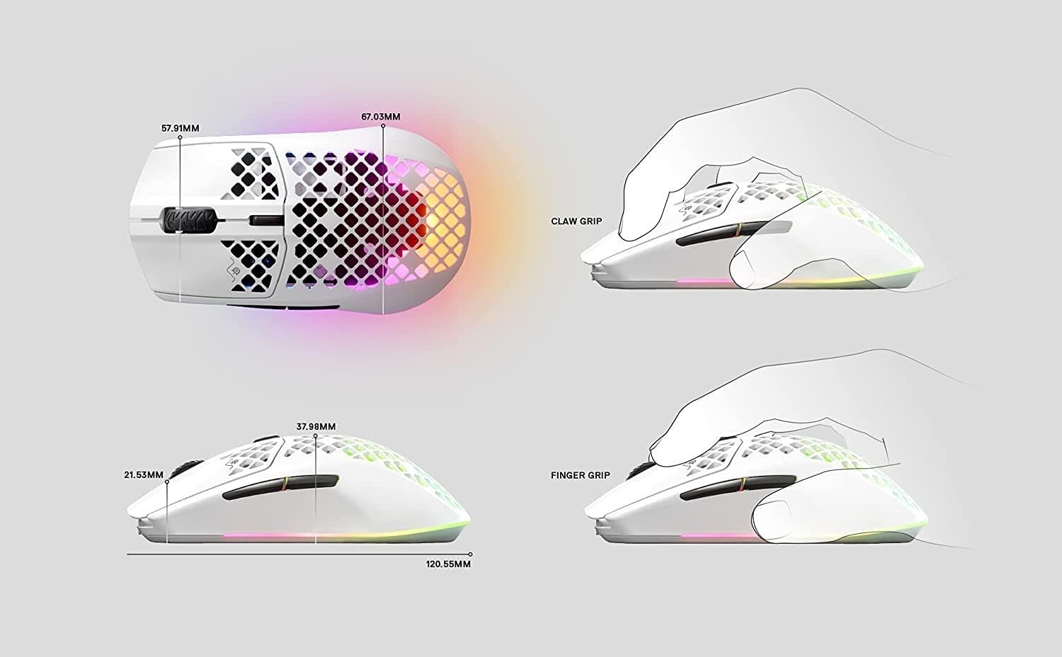 SteelSeries Aerox 3 Wireless Gaming Mouse- White