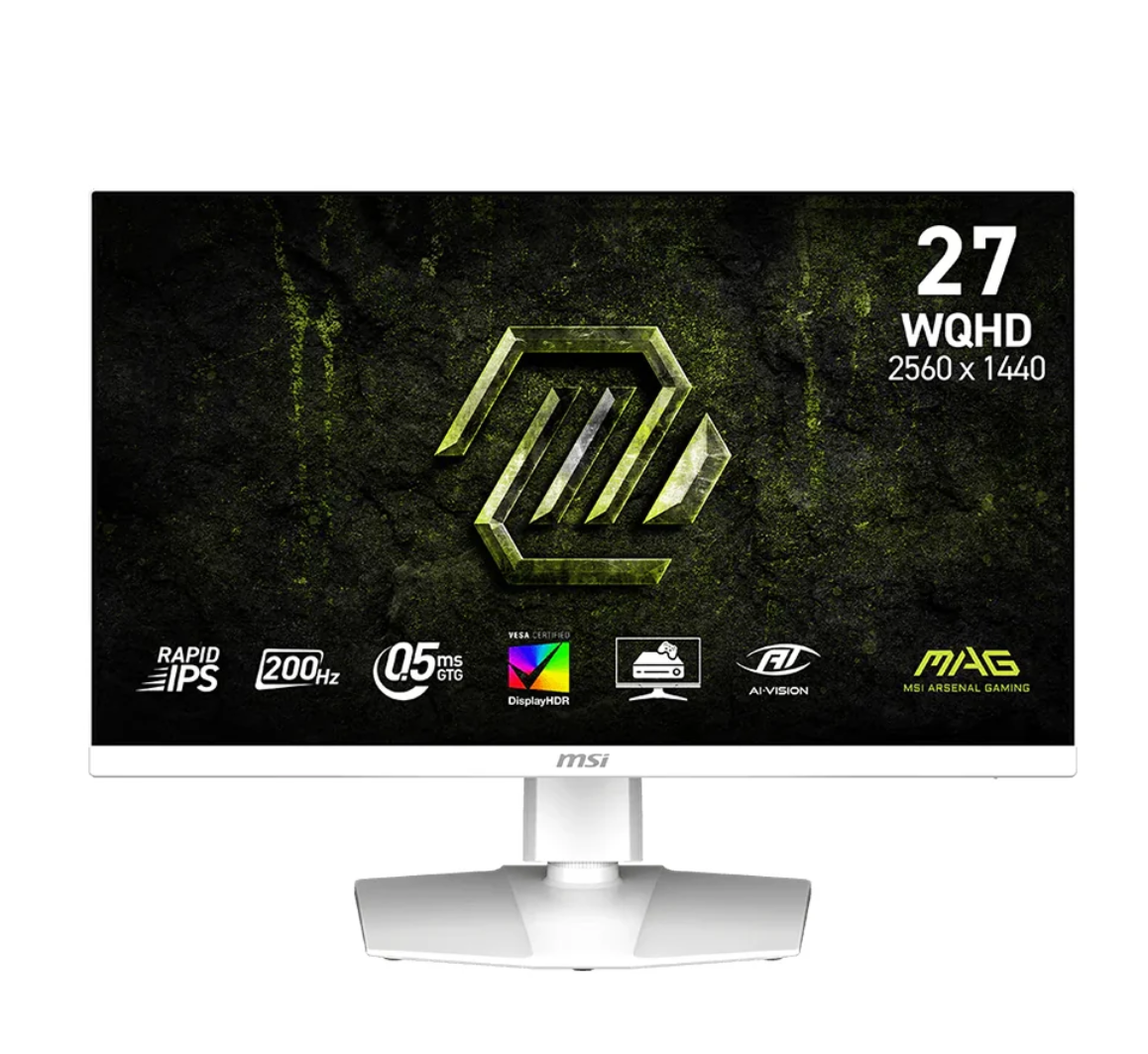 MSI MAG 274QRFW E20 27" QHD 200Hz Rapid IPS Gaming Monitor – White (2560 × 1440)