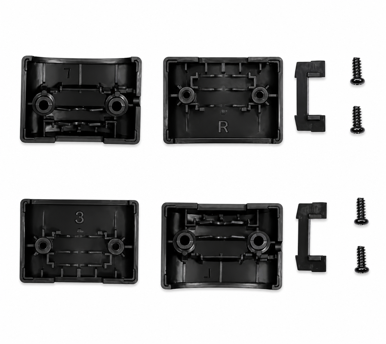 Replacement Headband Hinge / Yoke Plastic Kit for HyperX Cloud II (Cloud 2) / Cloud Alpha / Alpha S – Left &amp; Right, with Screws