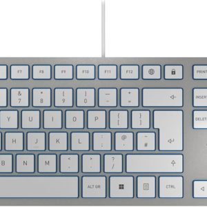 CHERRY KC 6000 SLIM Wired USB Keyboard (Silver/White)